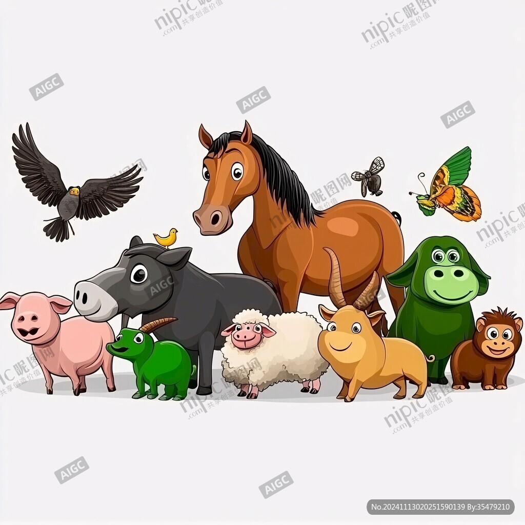卡通动物动物世界