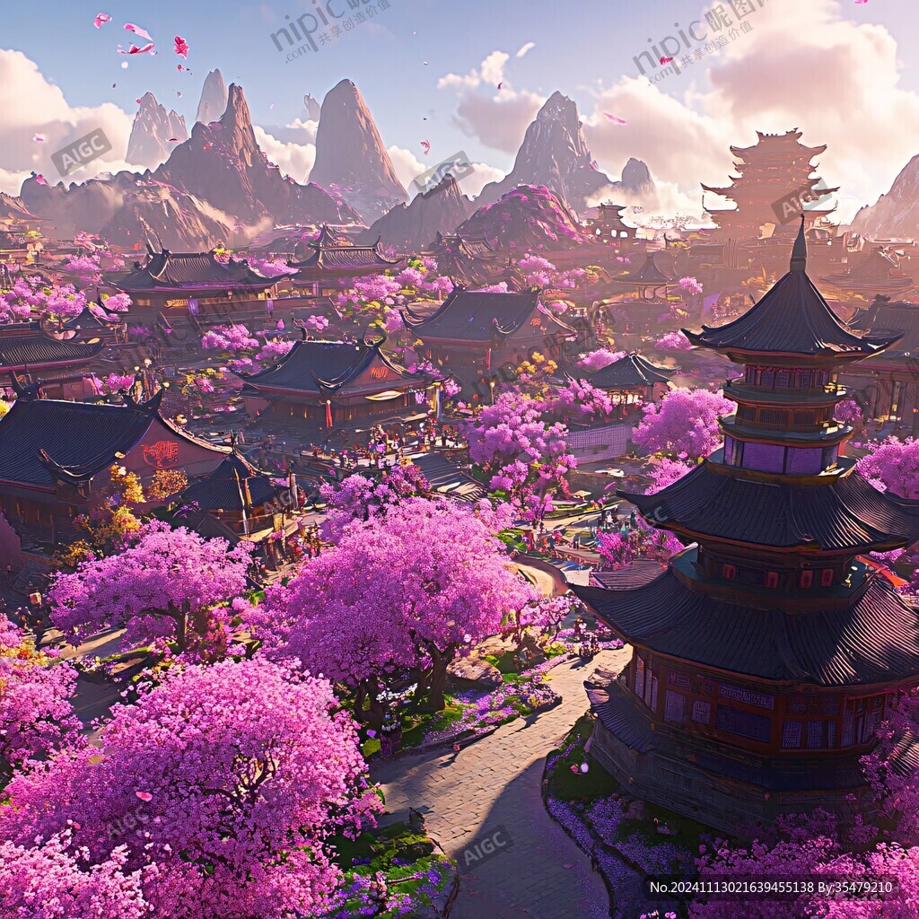 古风场景春暖花开