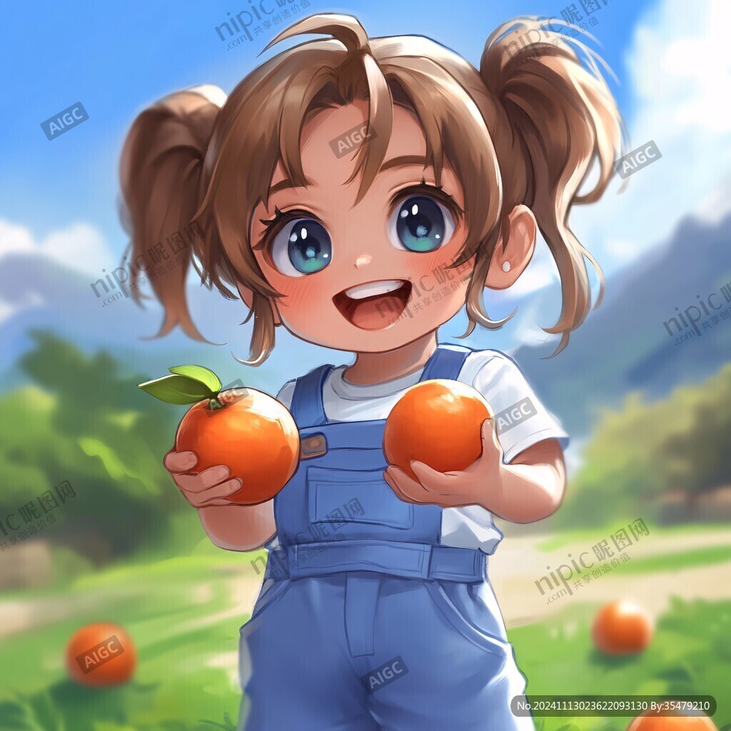 橘子拟人插画