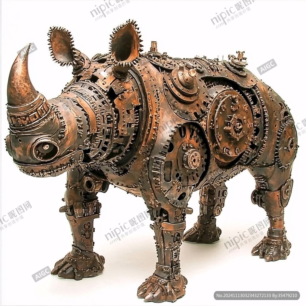 犀牛青铜工艺品