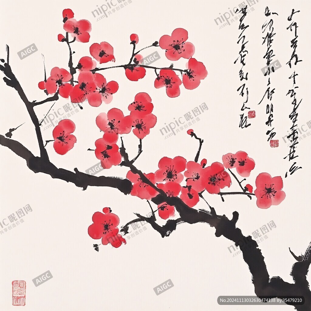 红梅报喜图