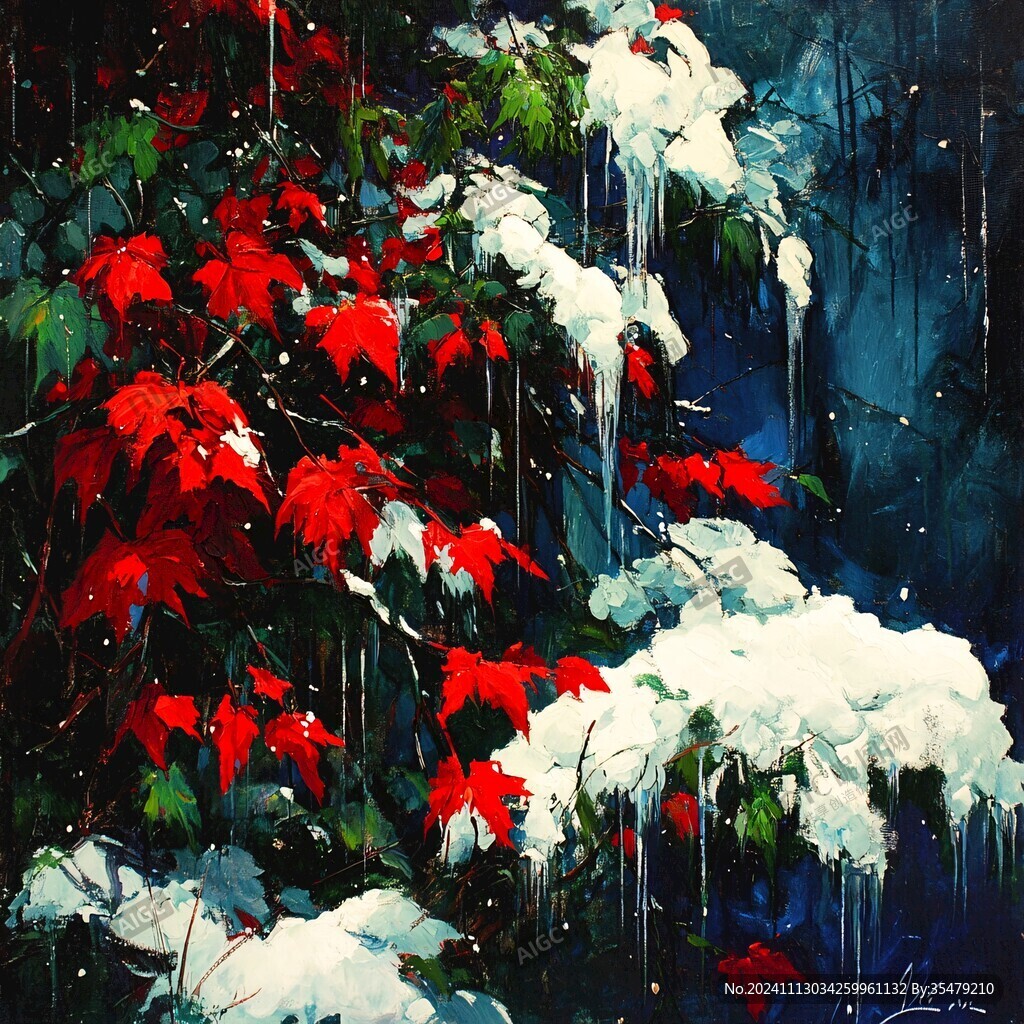 白雪黄叶画