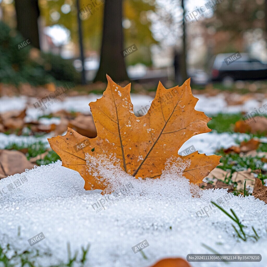 白雪与落叶