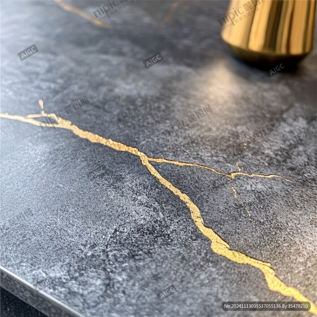 黑金色裂纹透光大理石