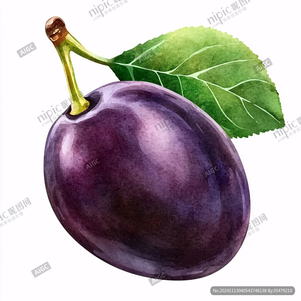 手绘西梅插画