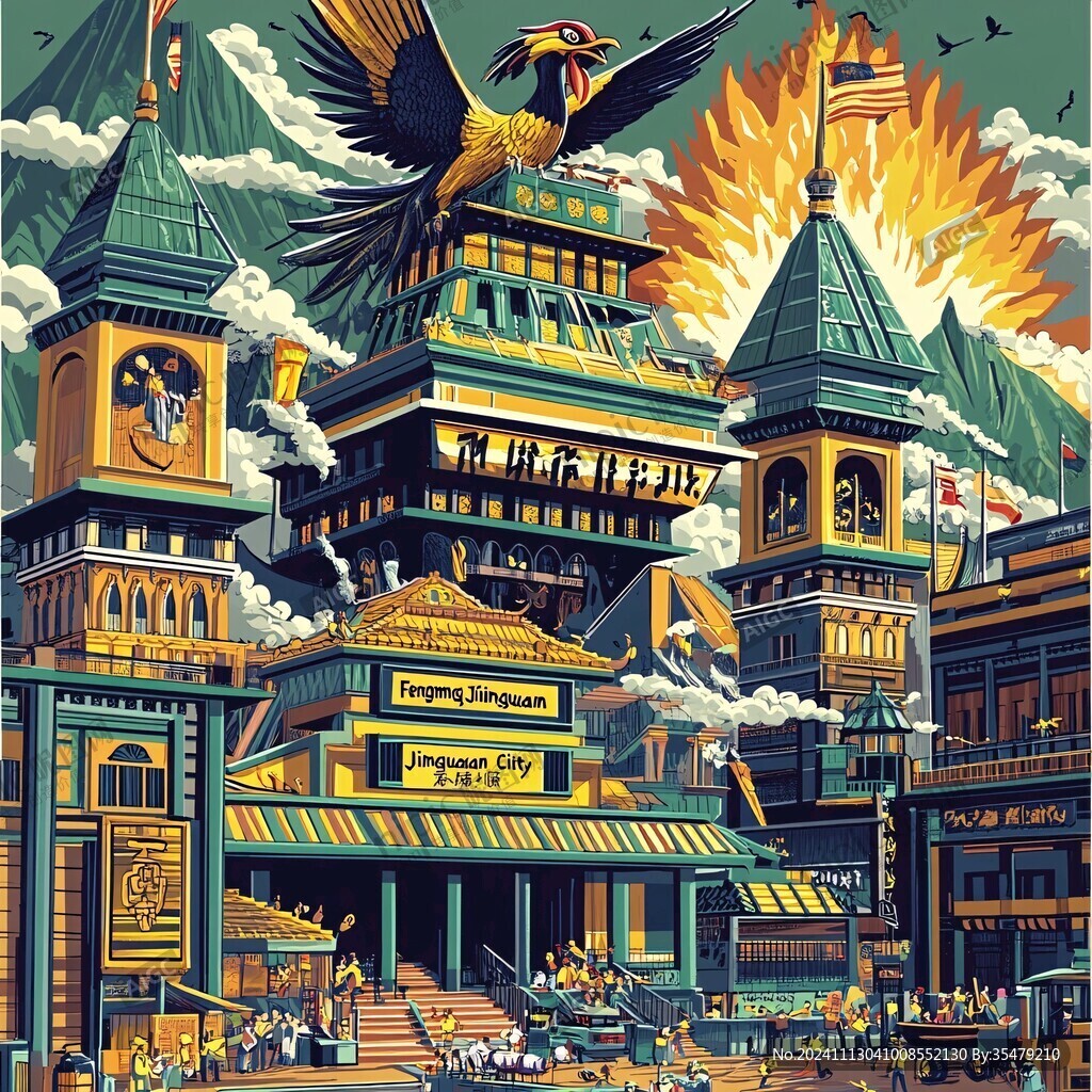 文莱建筑插画
