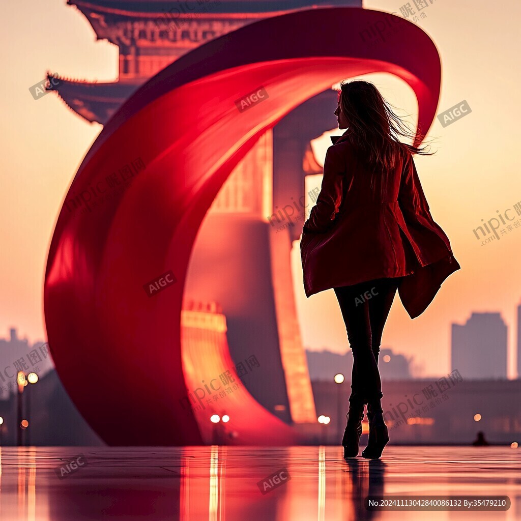 风中的红飘带