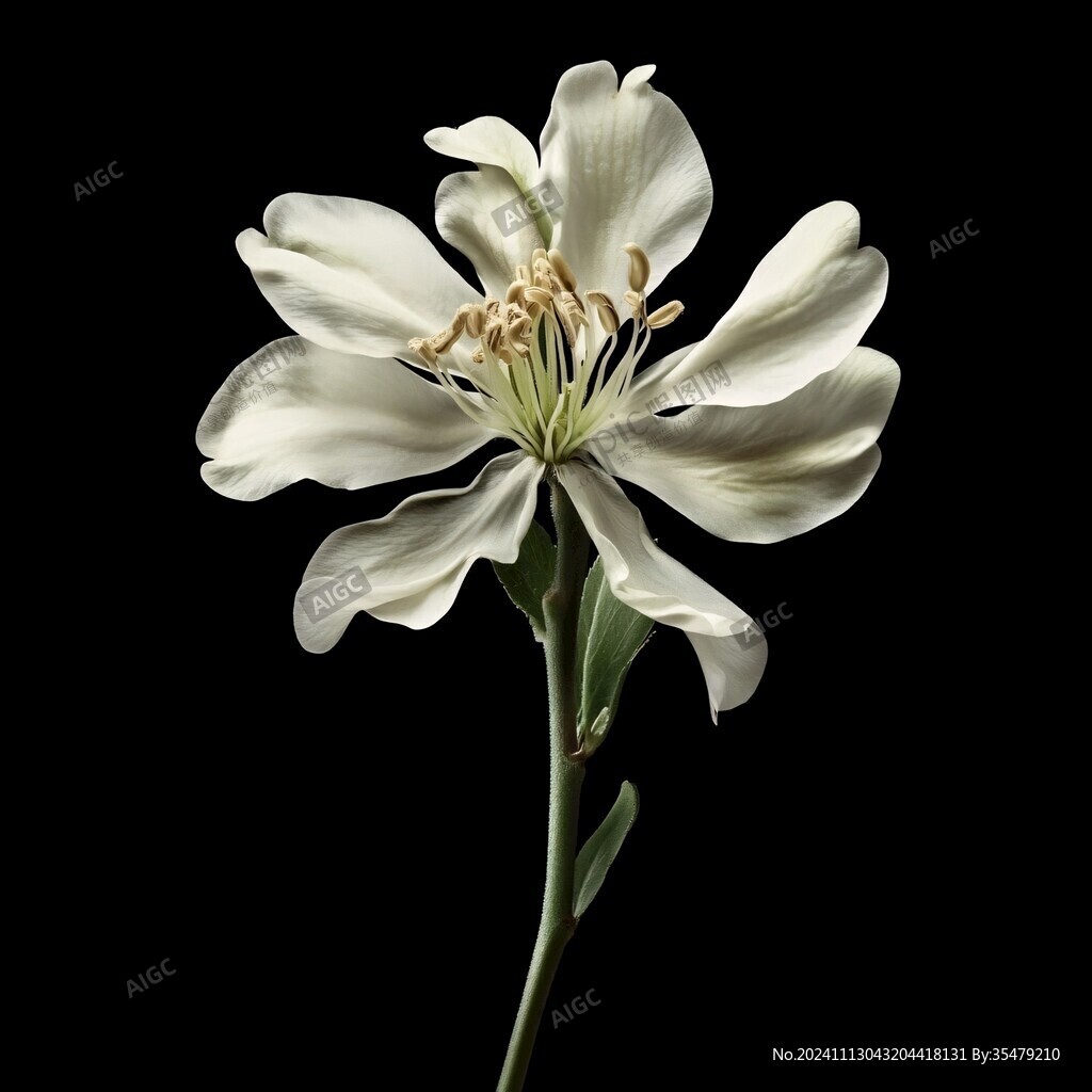 黑色背景白花