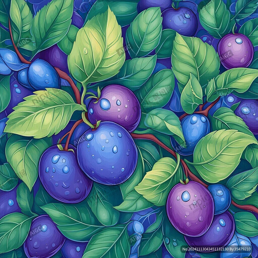 西梅果包装插画