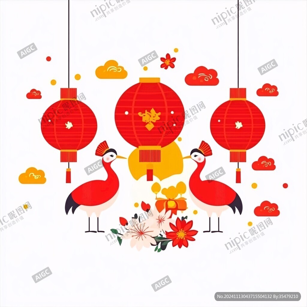 喜庆灯会装饰图案