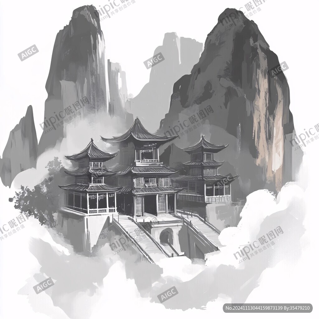 白帝城国风插画