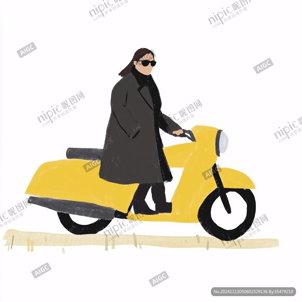 插画电动车