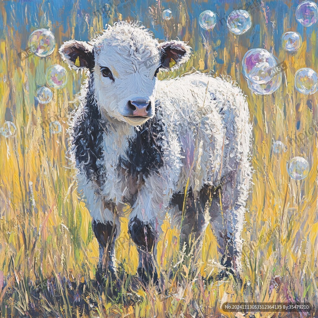 手绘梦幻羊风格装饰画