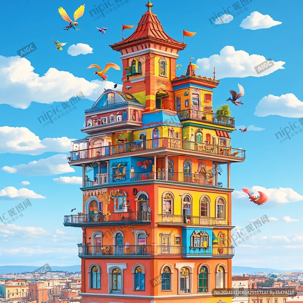 糖果色建筑世界