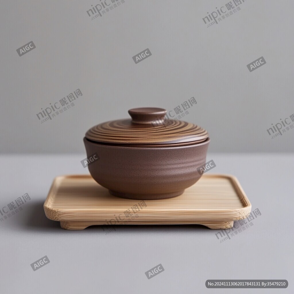 木纹盖碗