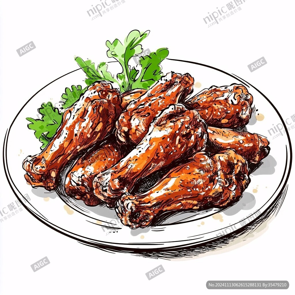 手绘卤味鸡翅