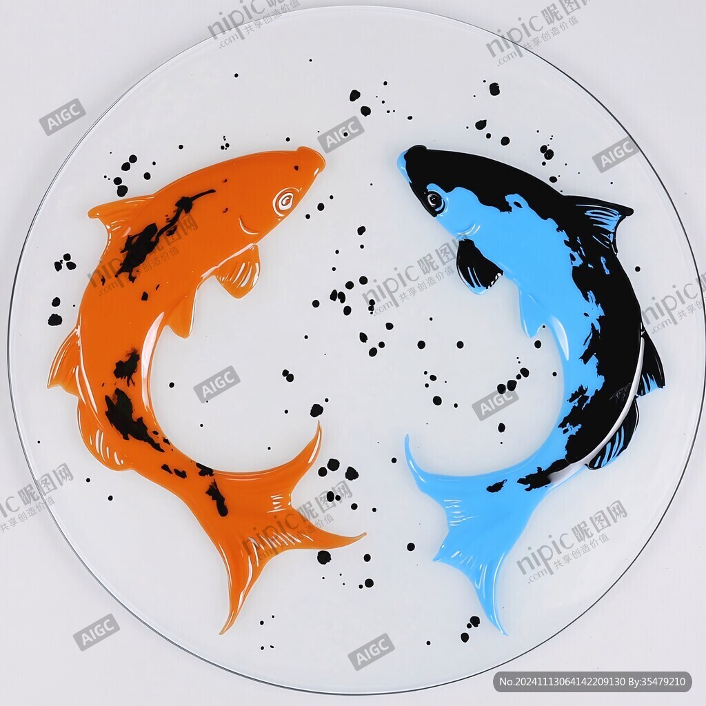 3d鱼类树脂画