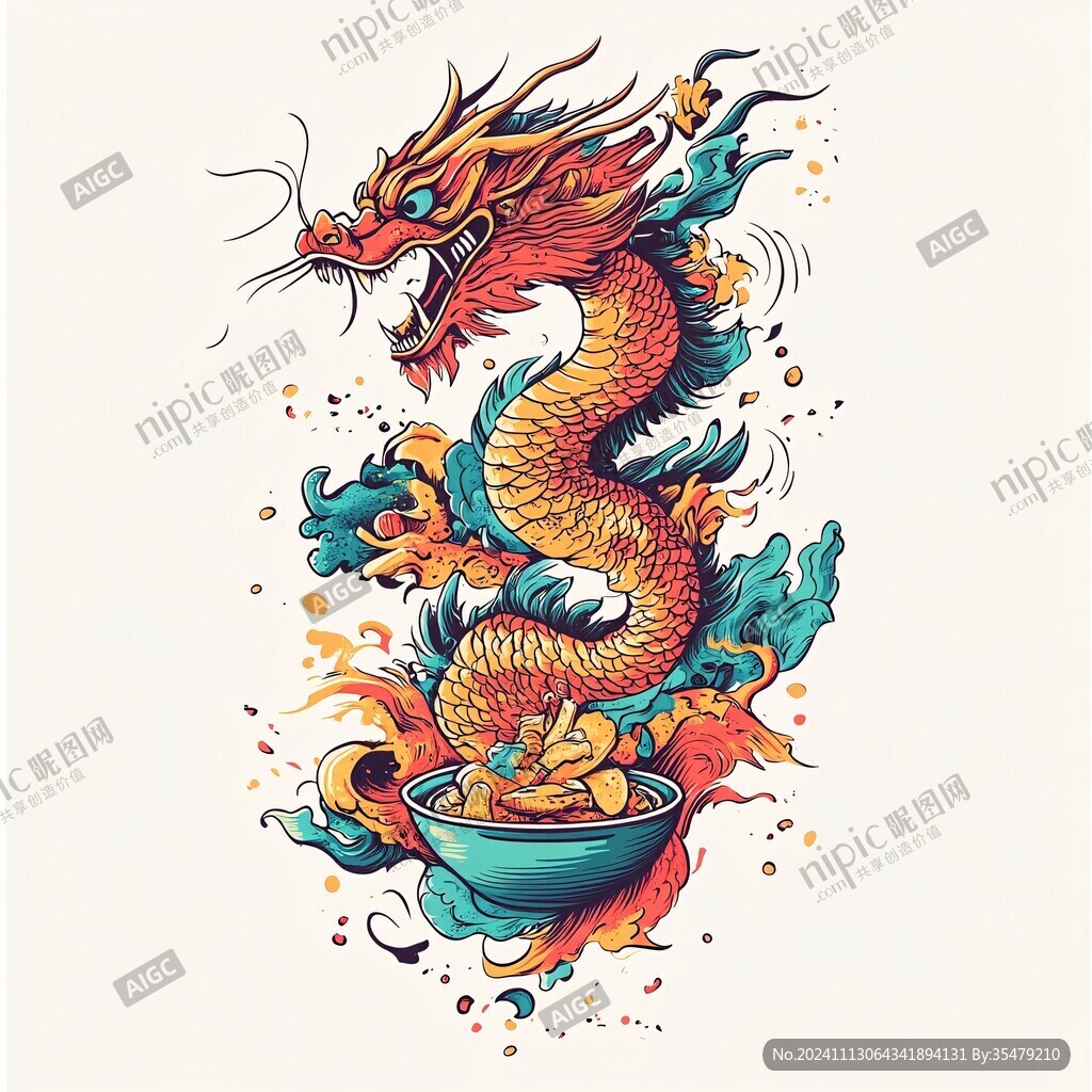 国潮龙插画文创插画