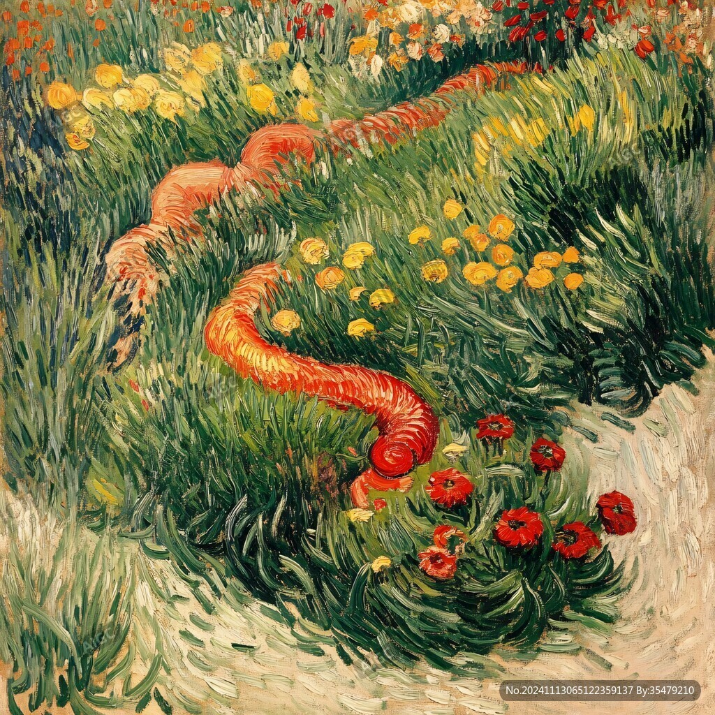 蛇形植物画