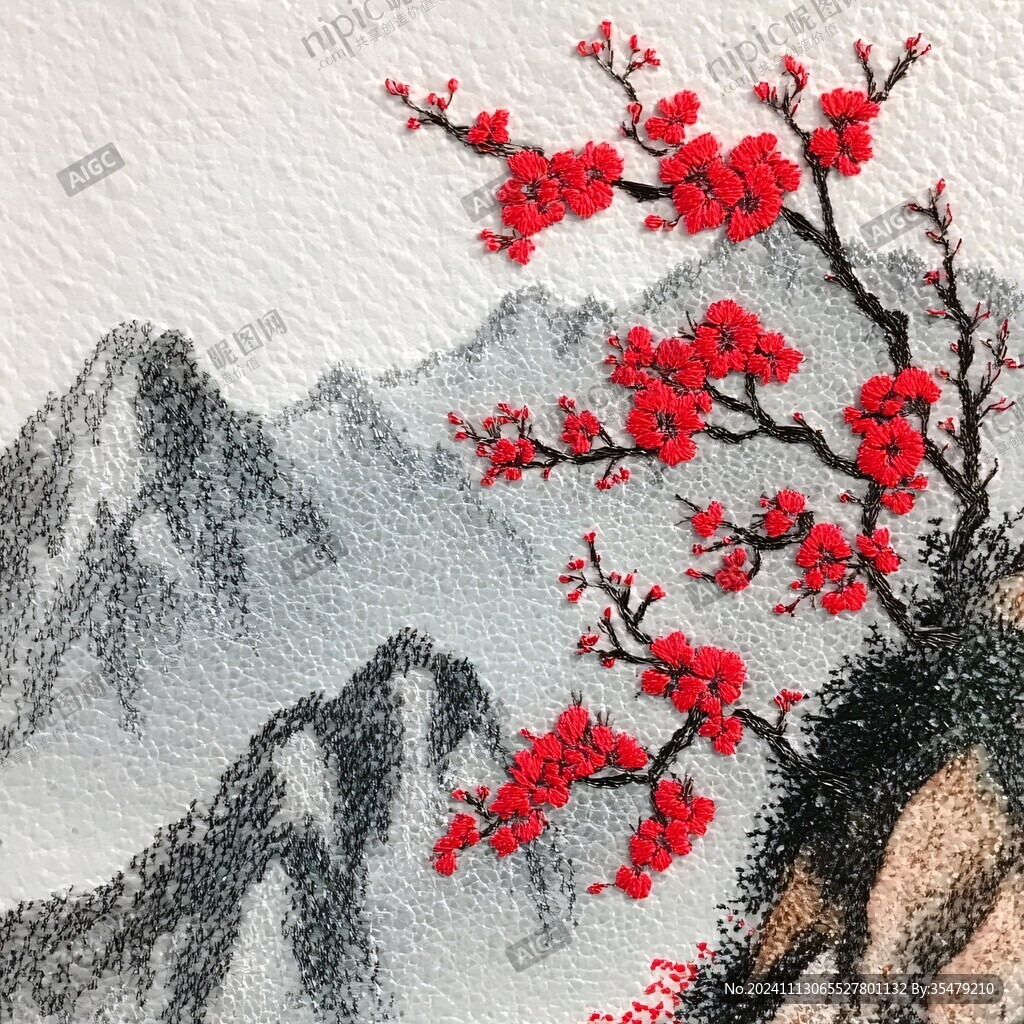 梅花墙绘