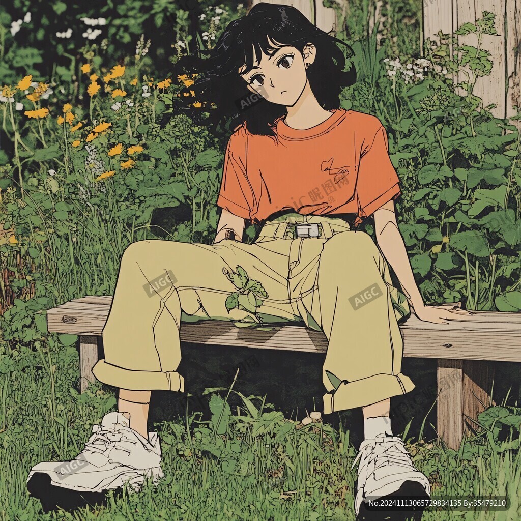 青春风少女插画