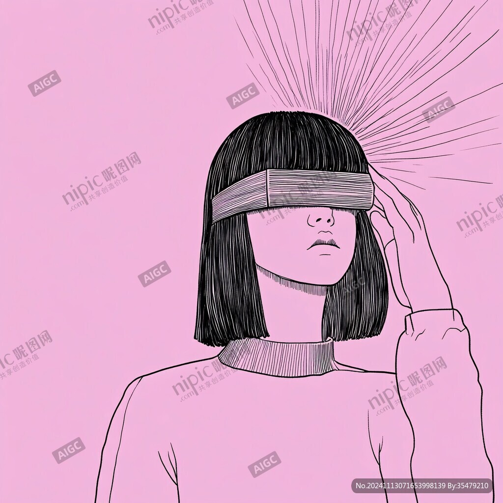 蒙眼睛女孩