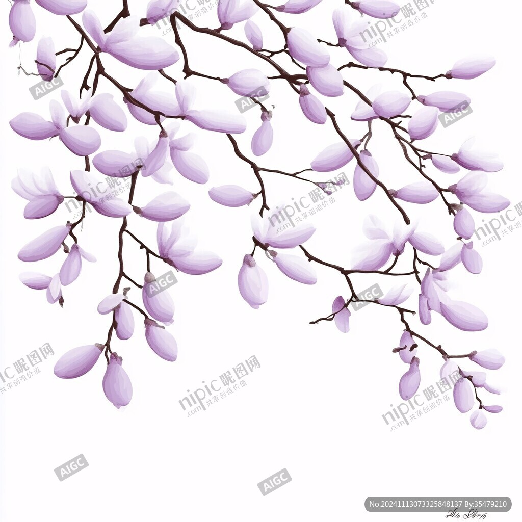 紫藤花插画