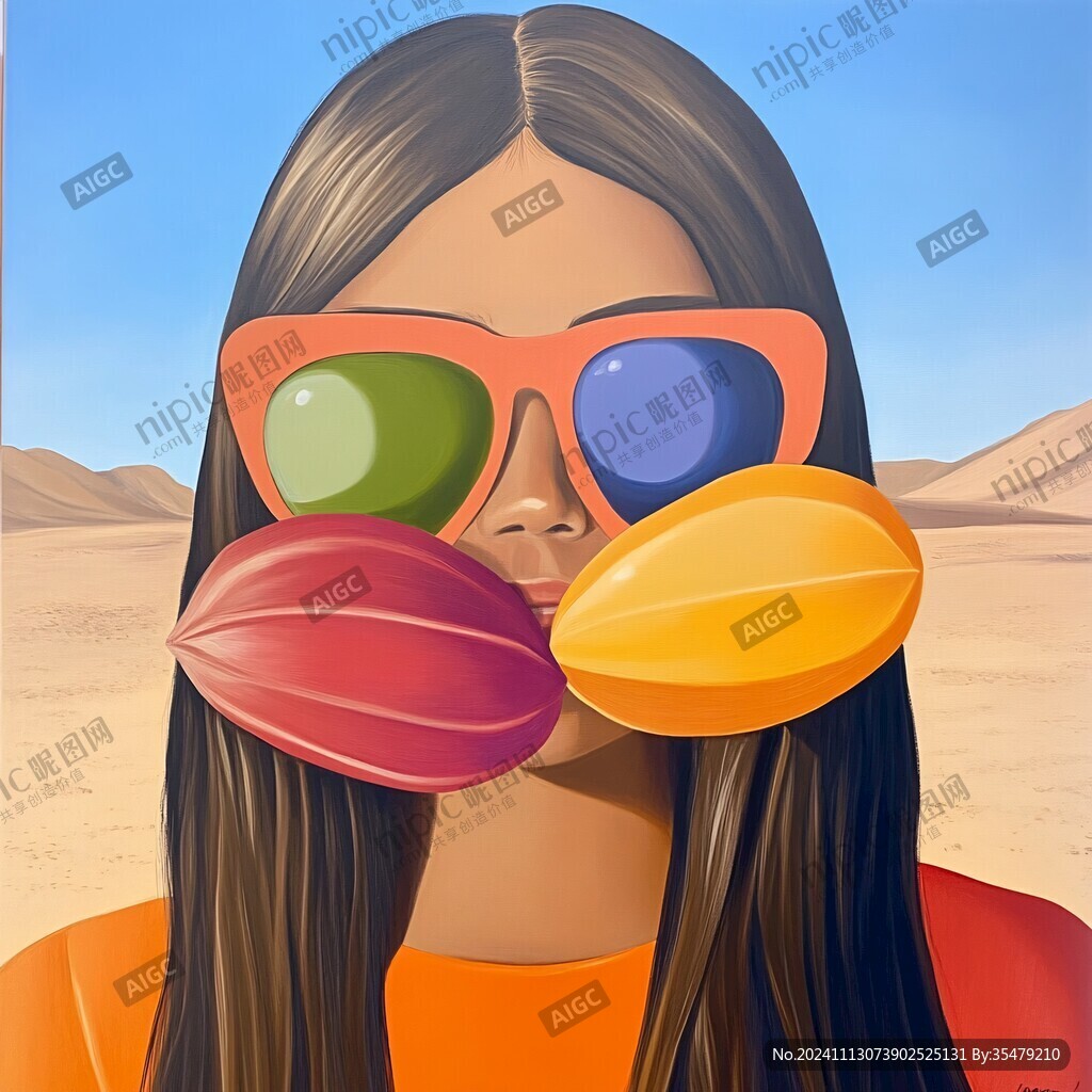 墨镜人物插画