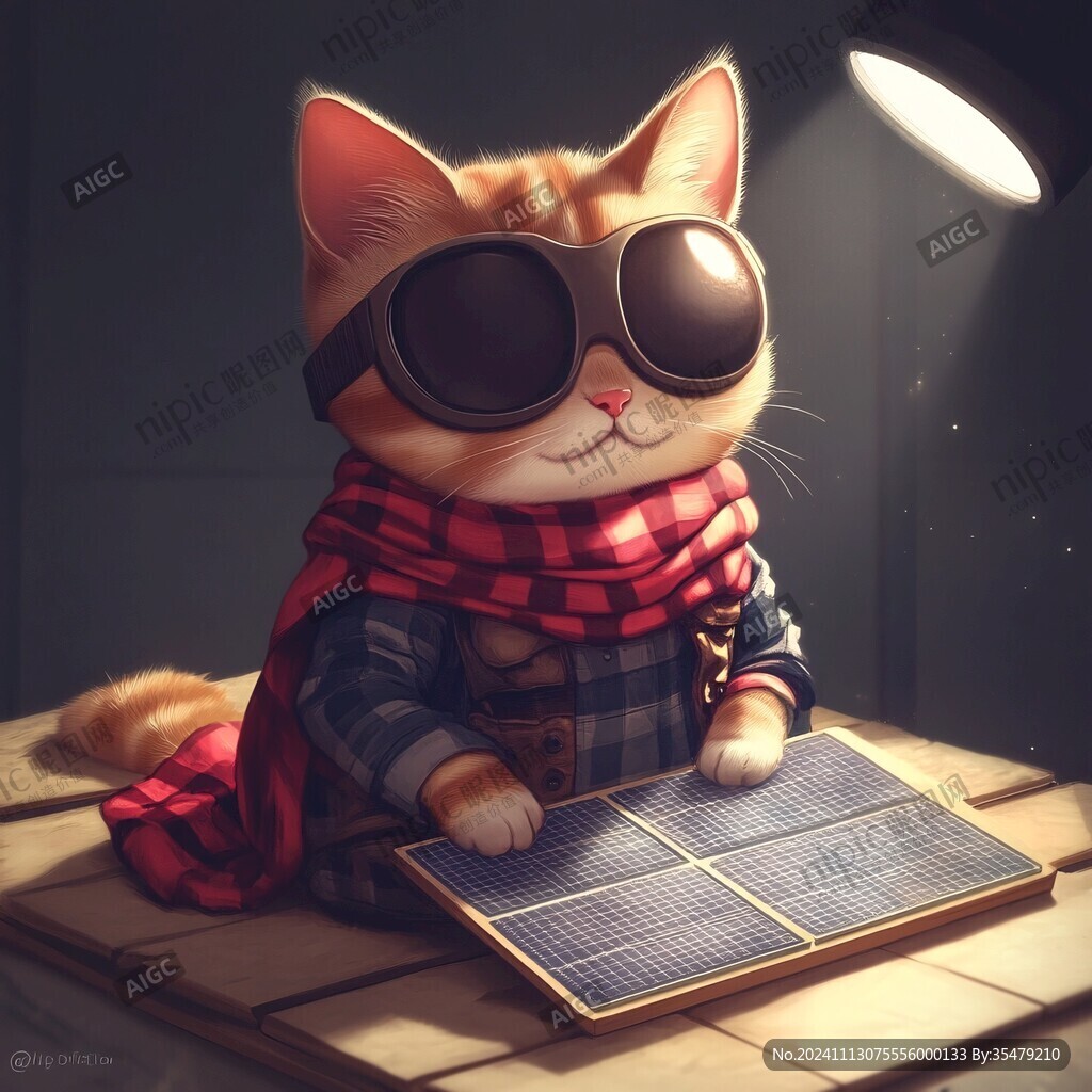 晒太阳的猫插画