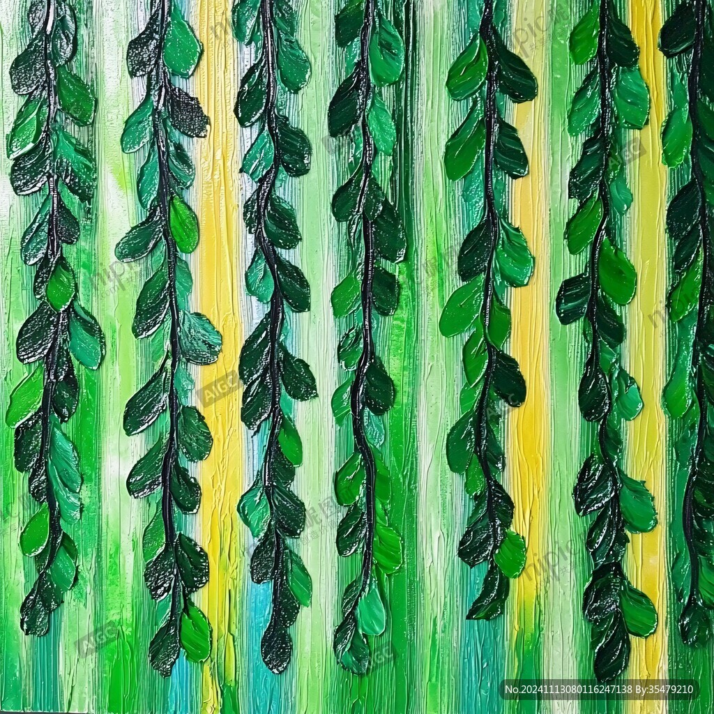 绿叶艺术壁画