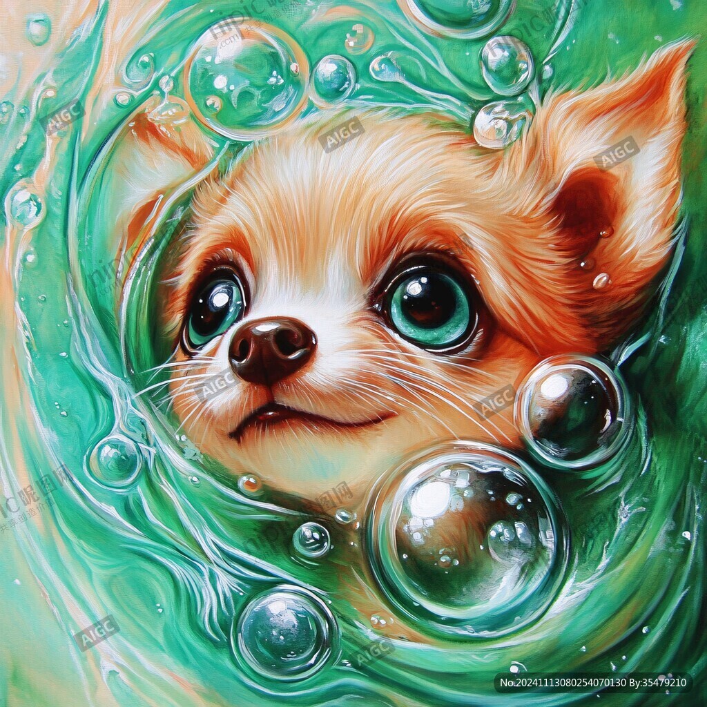 狗狗写实插画
