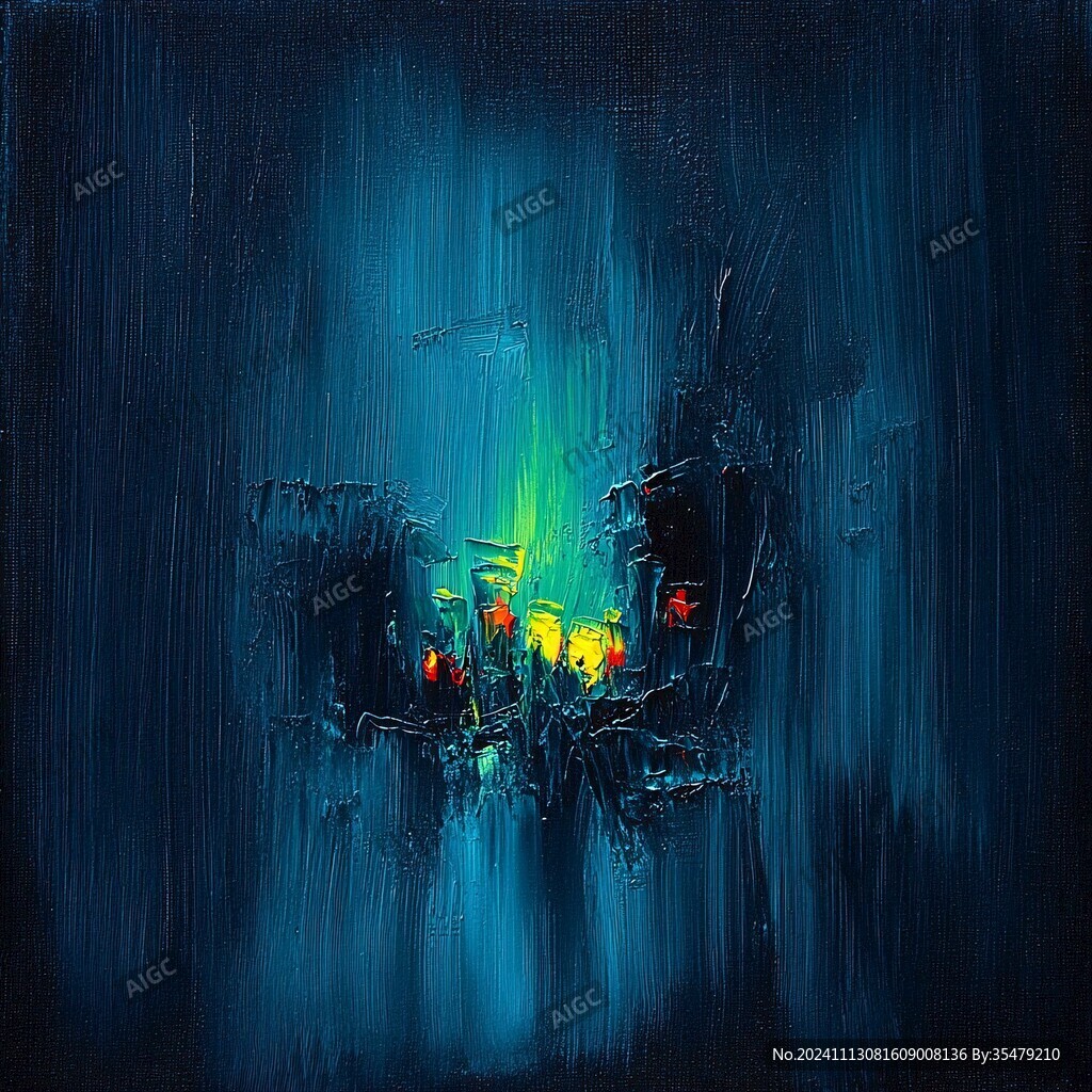 夜景油画