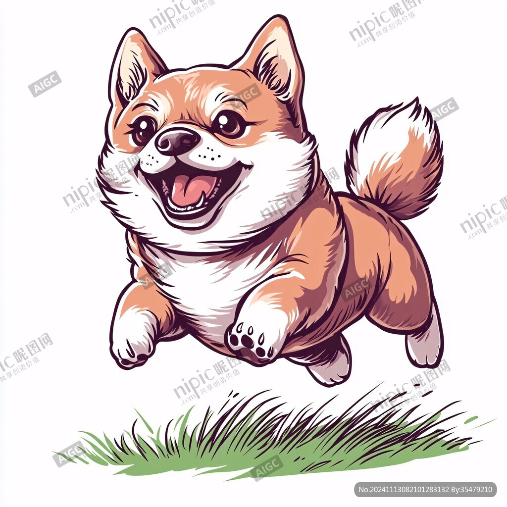 卡通手绘柴犬