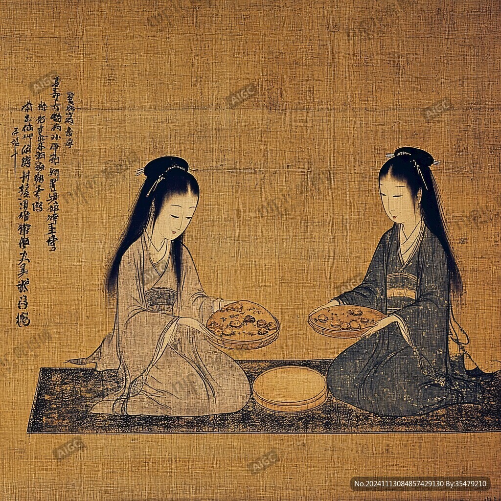 仕女鉴茶图页