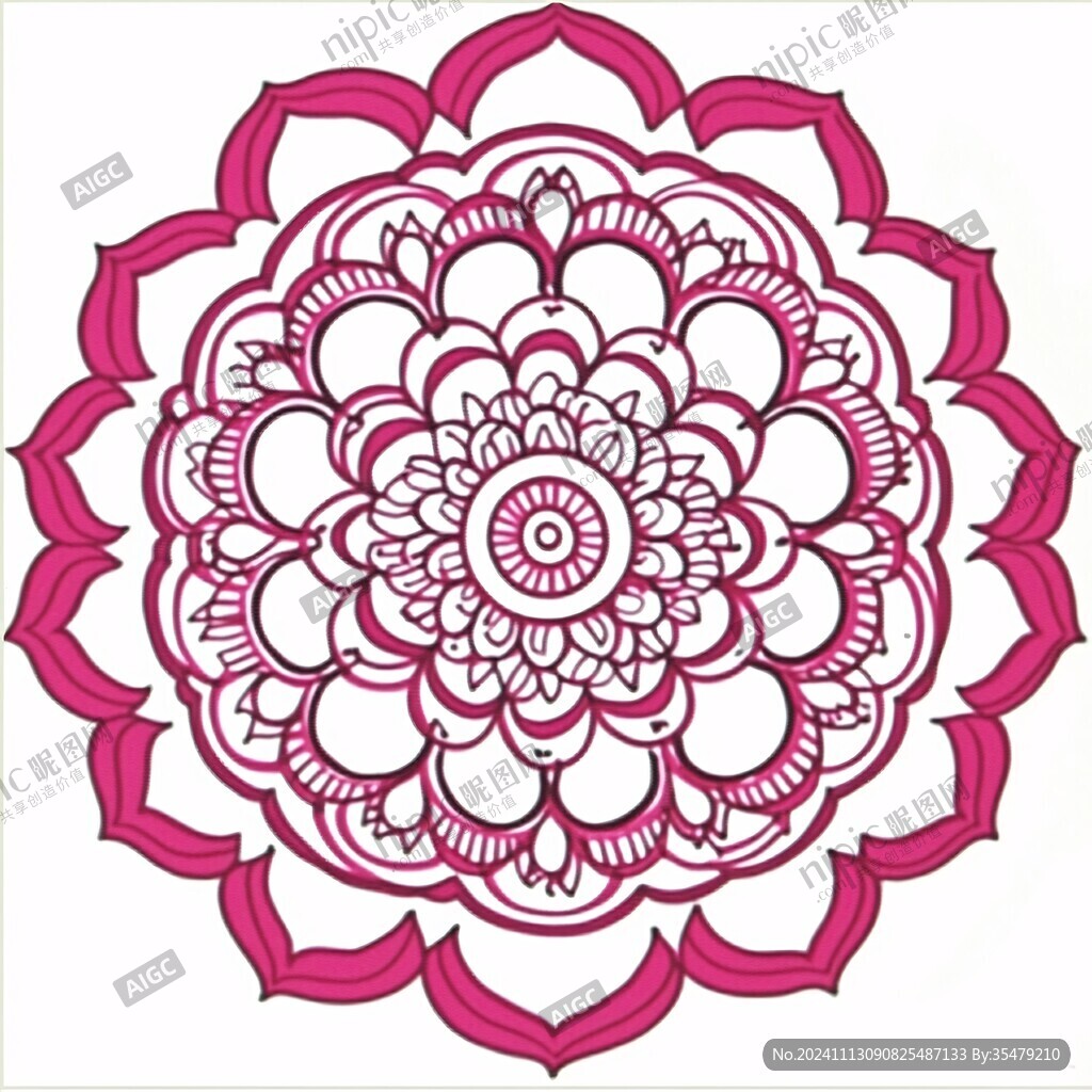 圆形莲花纹