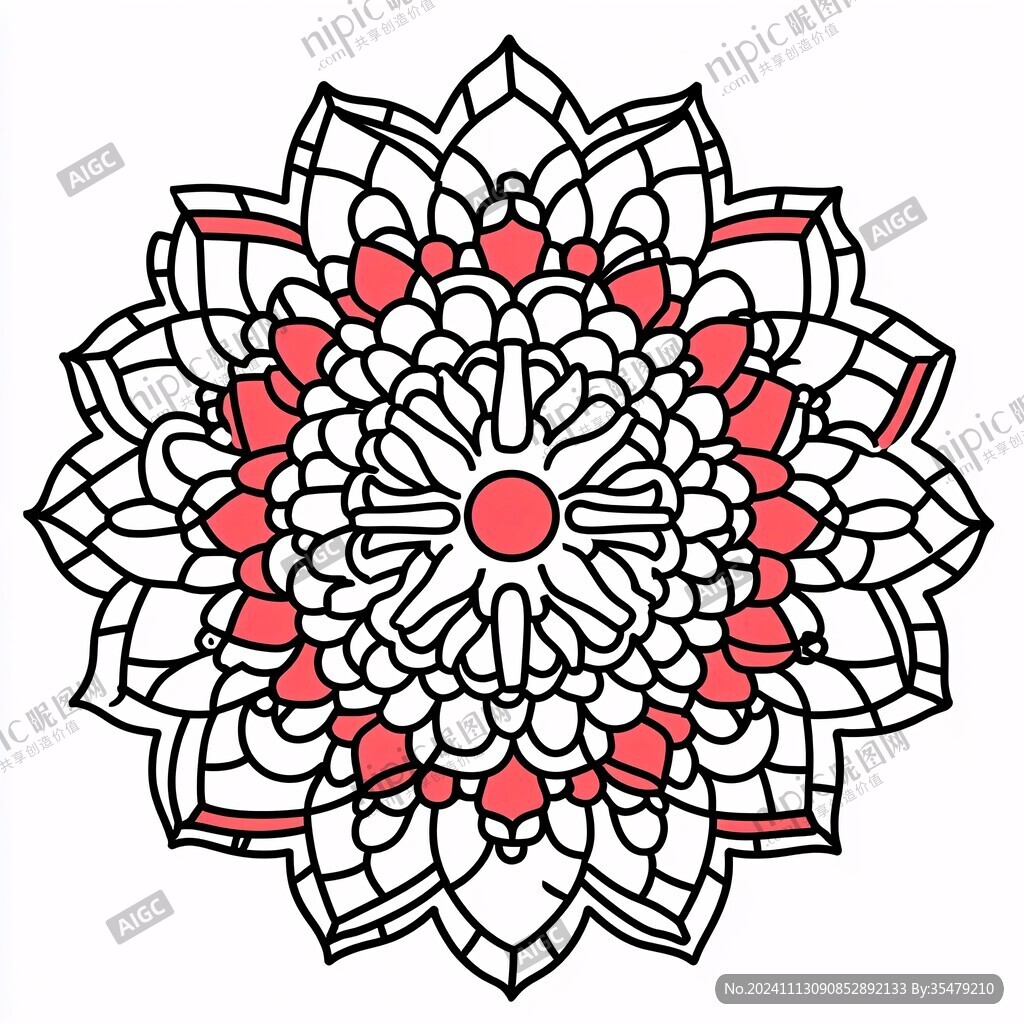 曼陀罗花纹装饰花纹