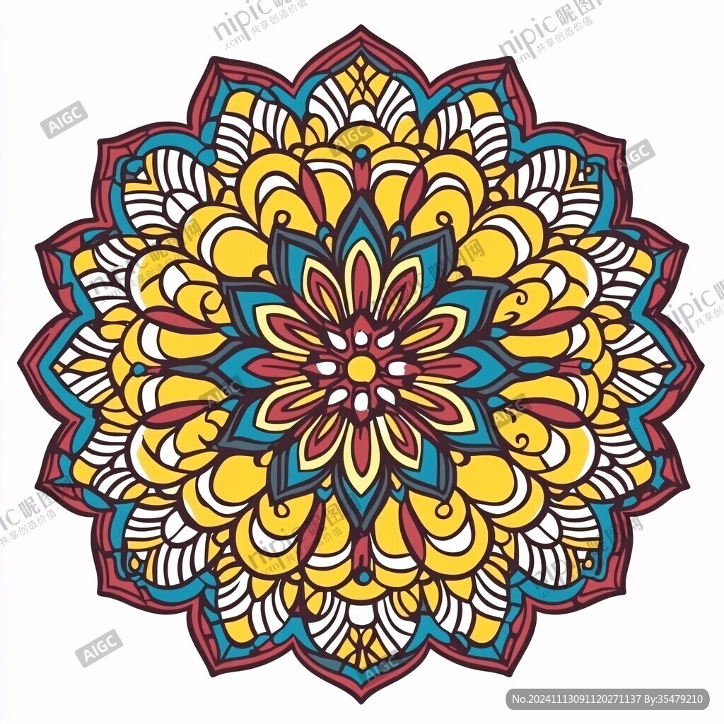 曼陀罗花纹装饰花纹