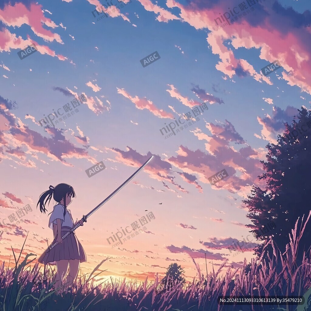 日本动漫风格晚霞