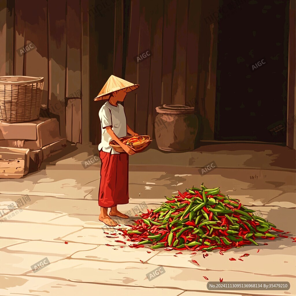 辣椒插画场景图