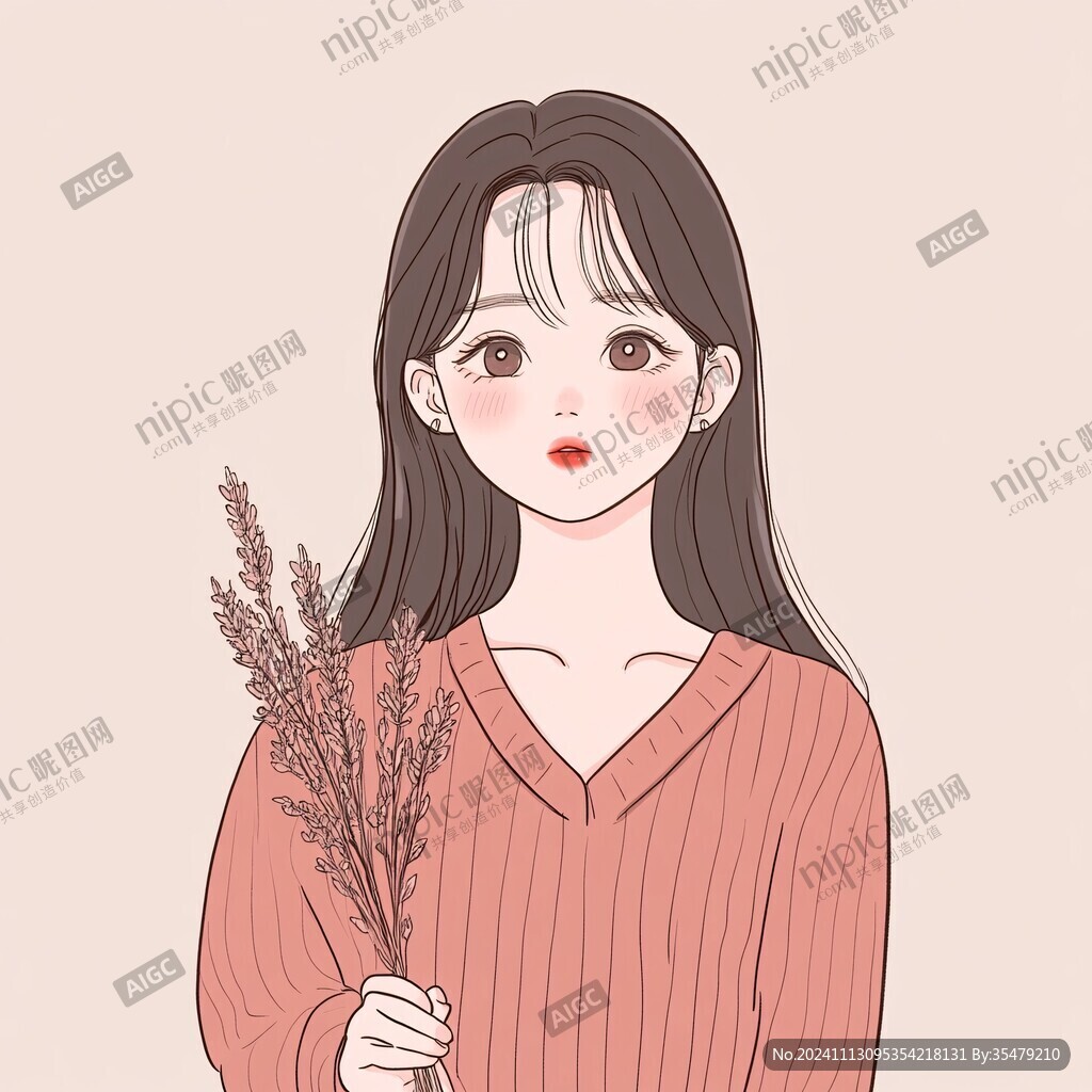 女孩插画头像