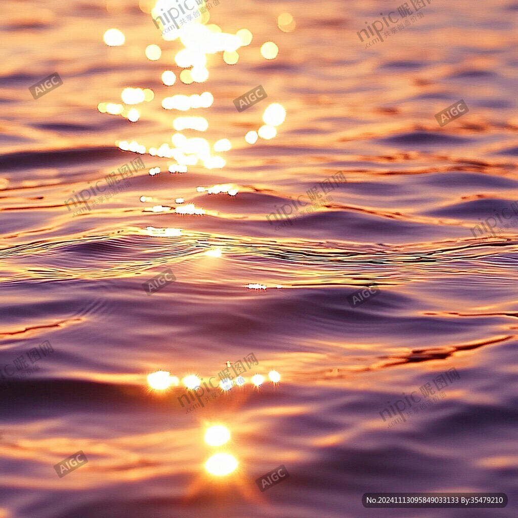 水面金色波光