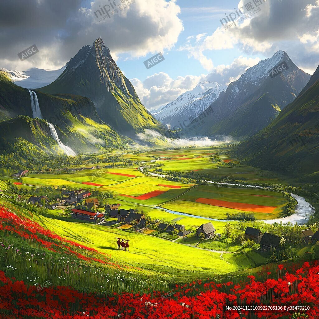 唯美花田场景