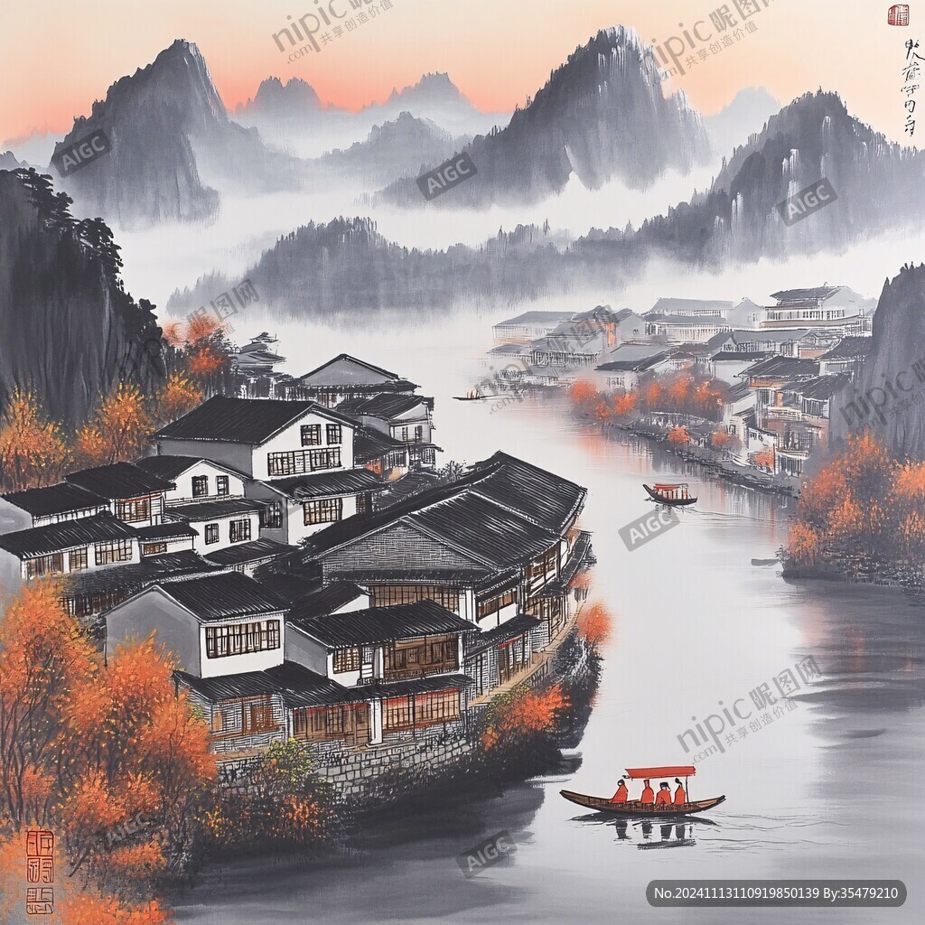 日出江南画芯