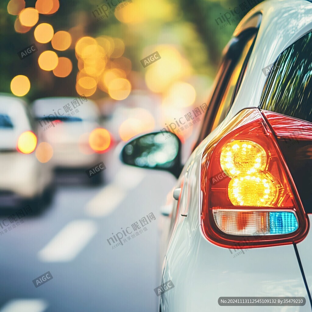 马路汽车尾灯