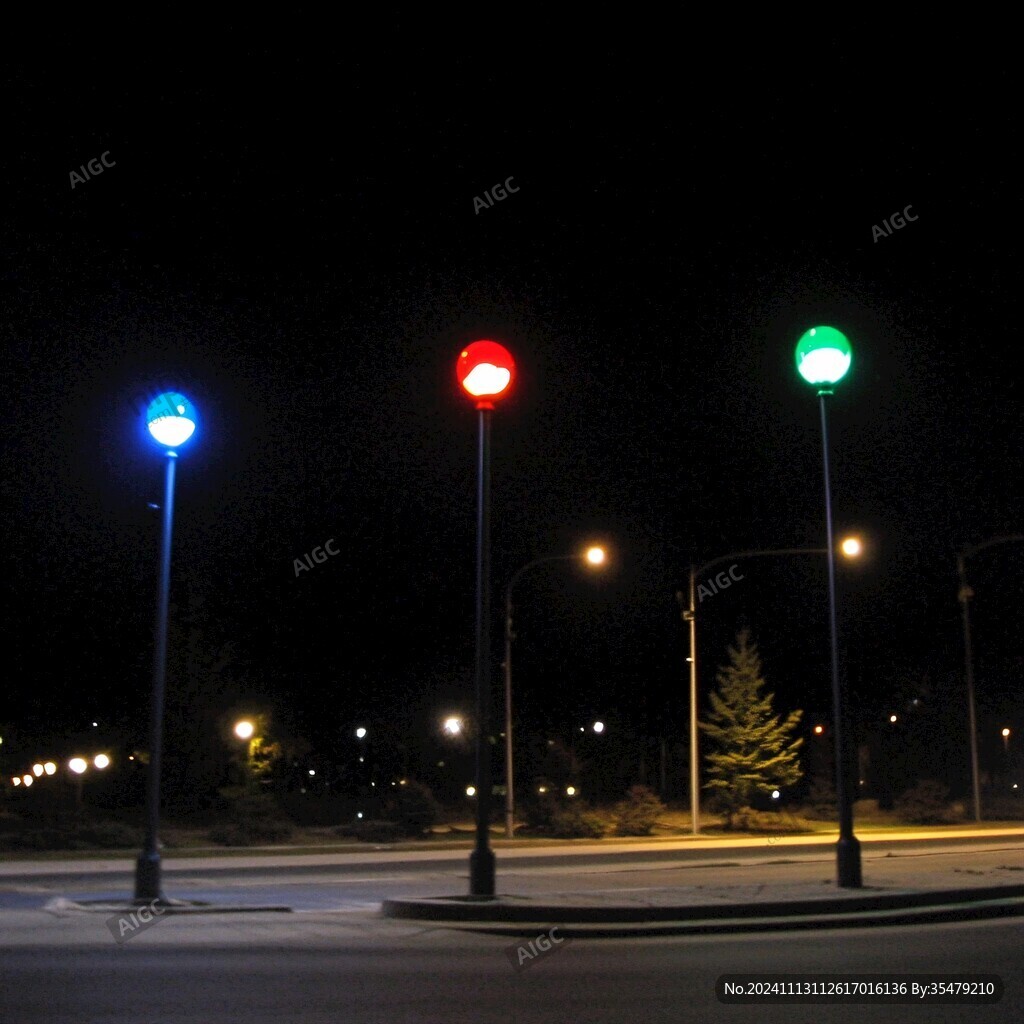 夜景交通信号灯
