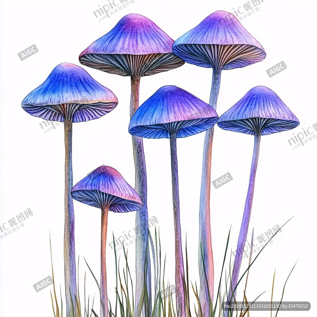 简约蘑菇伞手绘装饰画