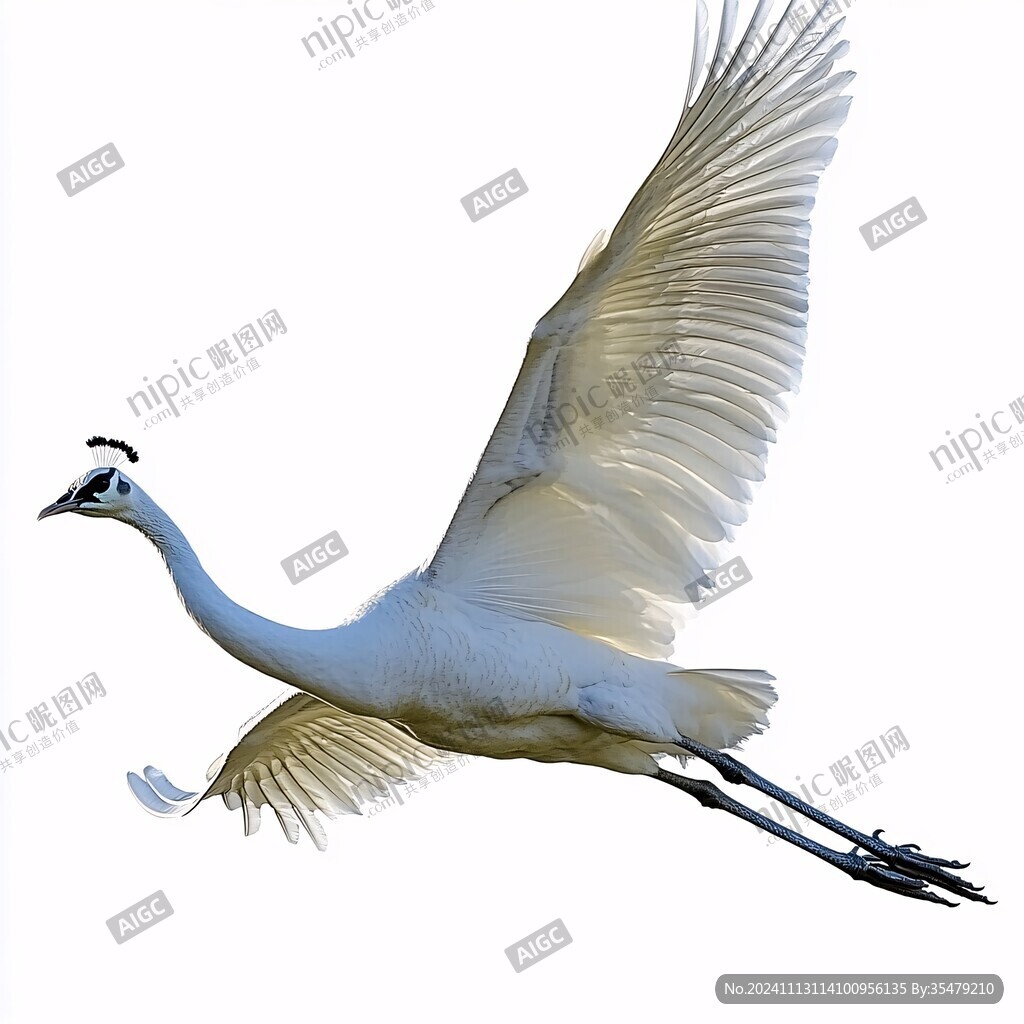 丹顶鹤白鹤展翅