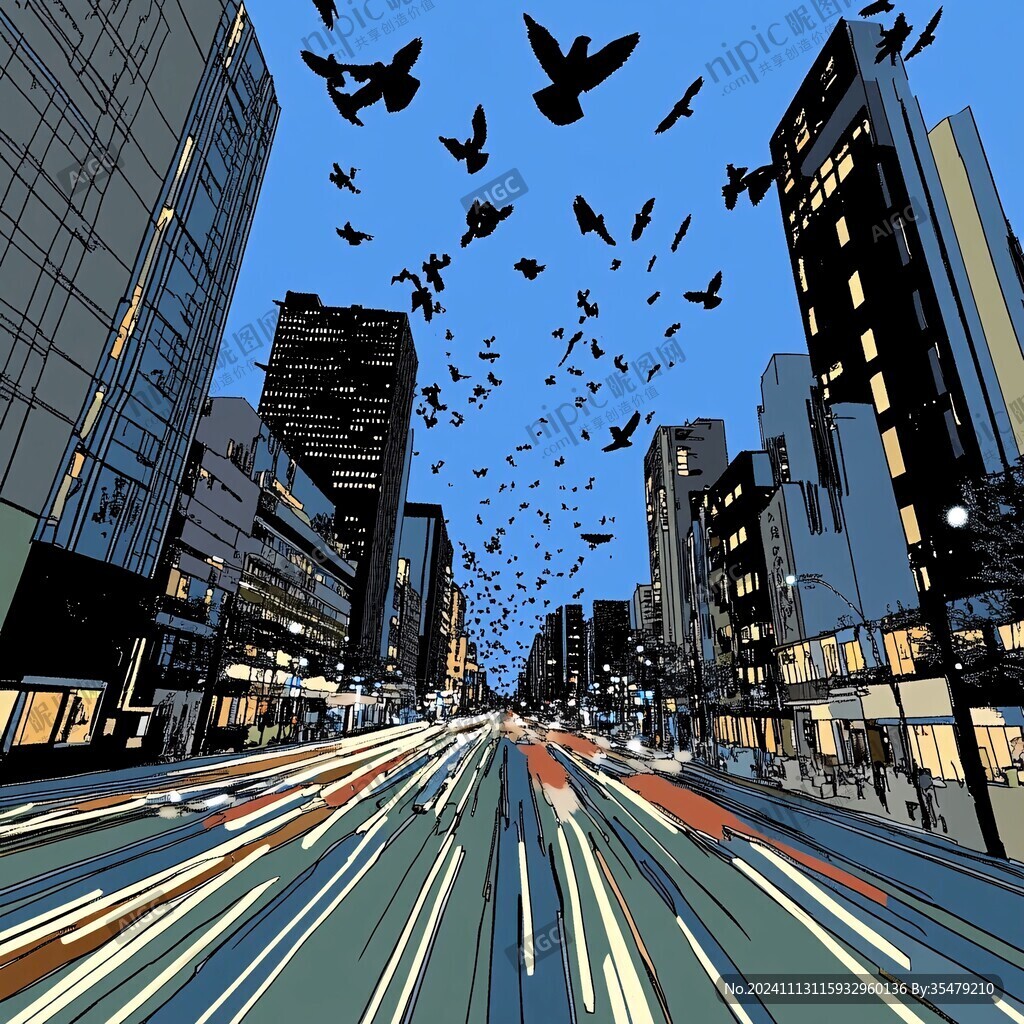 街道插画