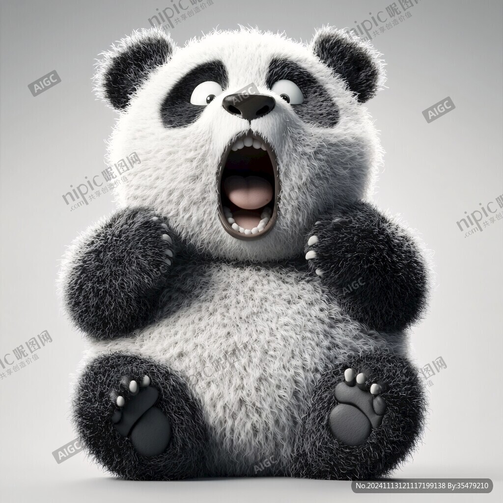 写实熊猫插画