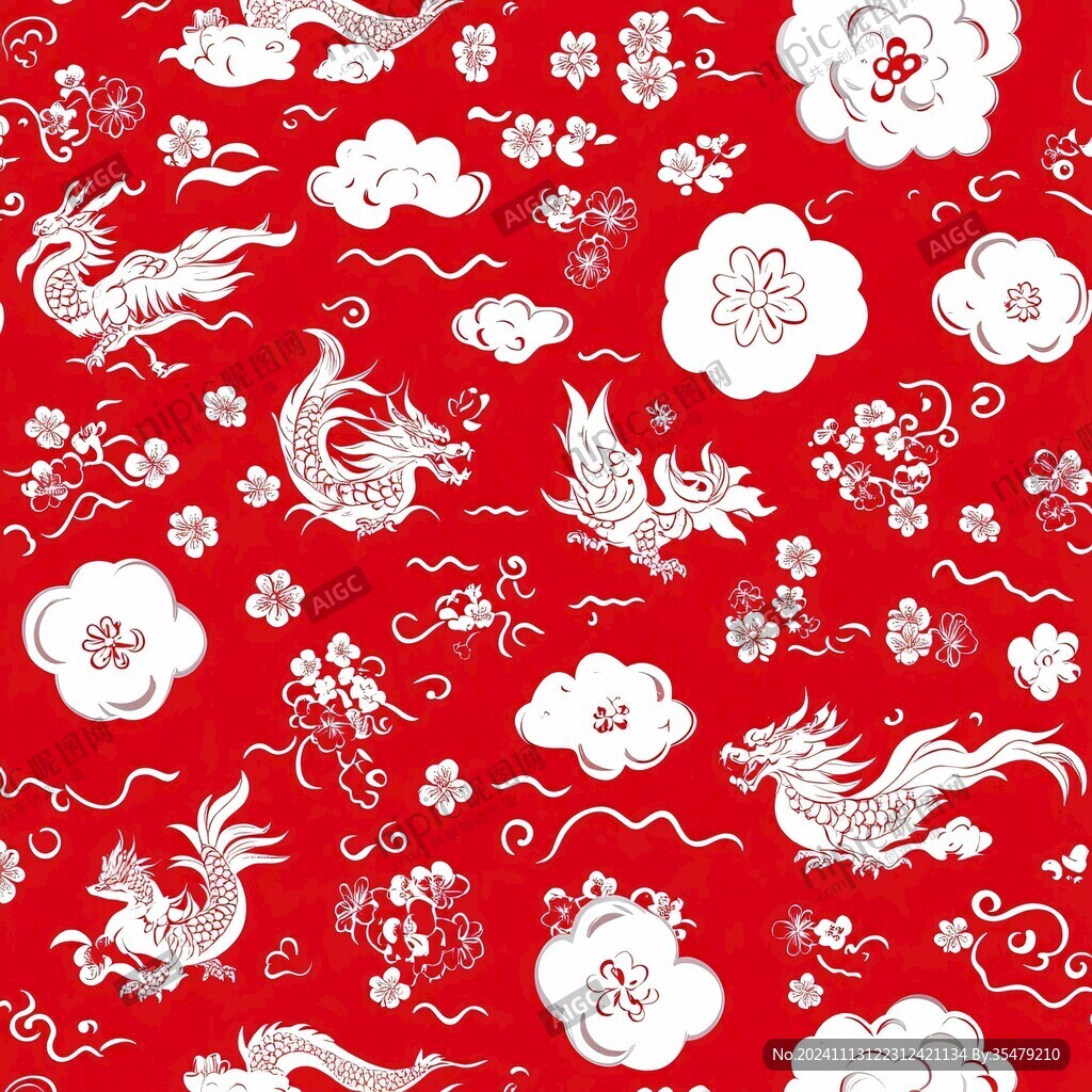 云纹龙纹中式包装底纹